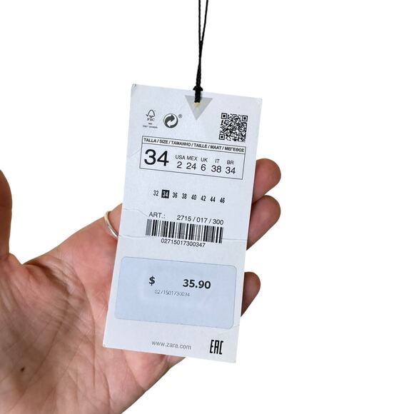 ZARA NWT Pastel Yellow Distressed High Rise 100% Cotton Denim Shorts - Picture 7 of 9